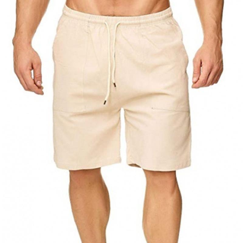 Men's Sports Casual Solid Color Drawstring Lace-Up Shorts 08057330Y