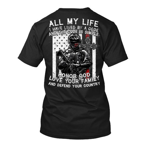 Tribute To Veterans Crew Neck T-Shirt Ack Print81271560X / Black S Shirts & Tops