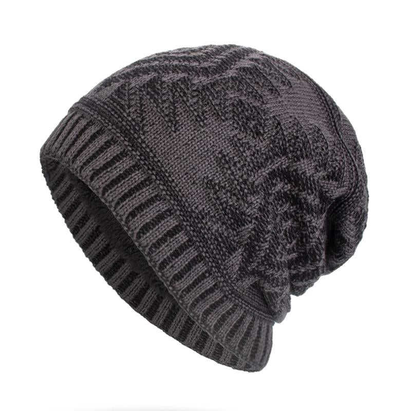 Bonnet tricoté chaud en polaire pour homme 96256194Y