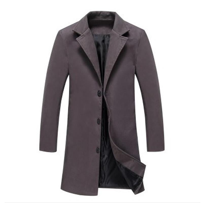 Men's Solid Color Single-breasted Trench Coat 28443032X