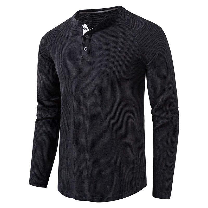 Men's Henley Solid Long Sleeve T-Shirt 46967924X