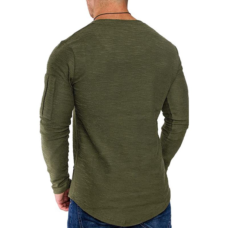 T-shirt girocollo a maniche lunghe con tasca con cerniera da uomo 56507368X