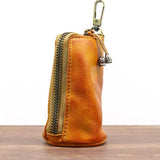 Vintage Cowhide Waist Key Bag 03475626M Khaki Keychains