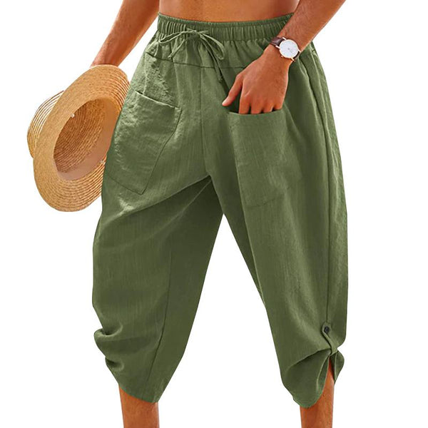 Men's Casual Loose Pocket Beach Pants 77569009Y