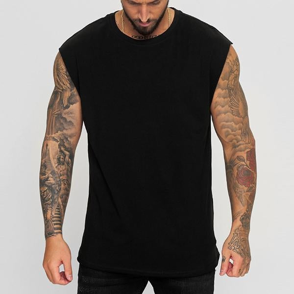 Mens Summer Loose Solid Color Sports Casual Tank Top 35438481M Black / M Shirts & Tops