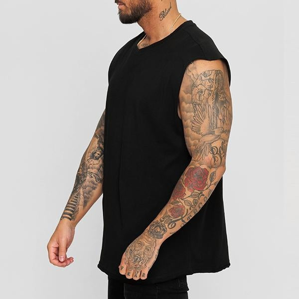 Mens Summer Loose Solid Color Sports Casual Tank Top 35438481M Shirts & Tops