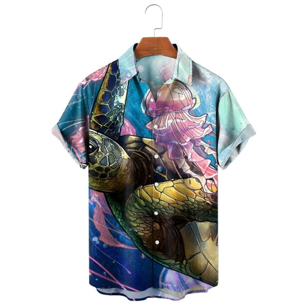 Mens Underwater World Print Shirt 80441915X Shirt(A) / Blue S