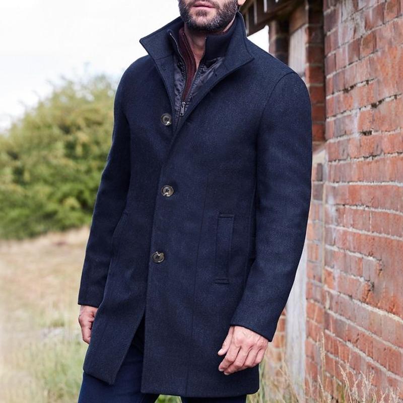 Cappotto monopetto con collo alto da uomo 63921145Z