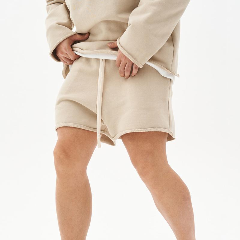 Washed Raw Edge Loose Fit Shorts for menn 29368385Z