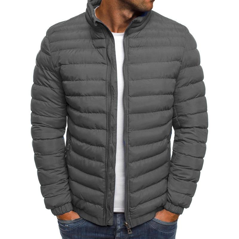 Uformelt standkrage for menn, langermet polstret varm slim fit-jakke 96439922M