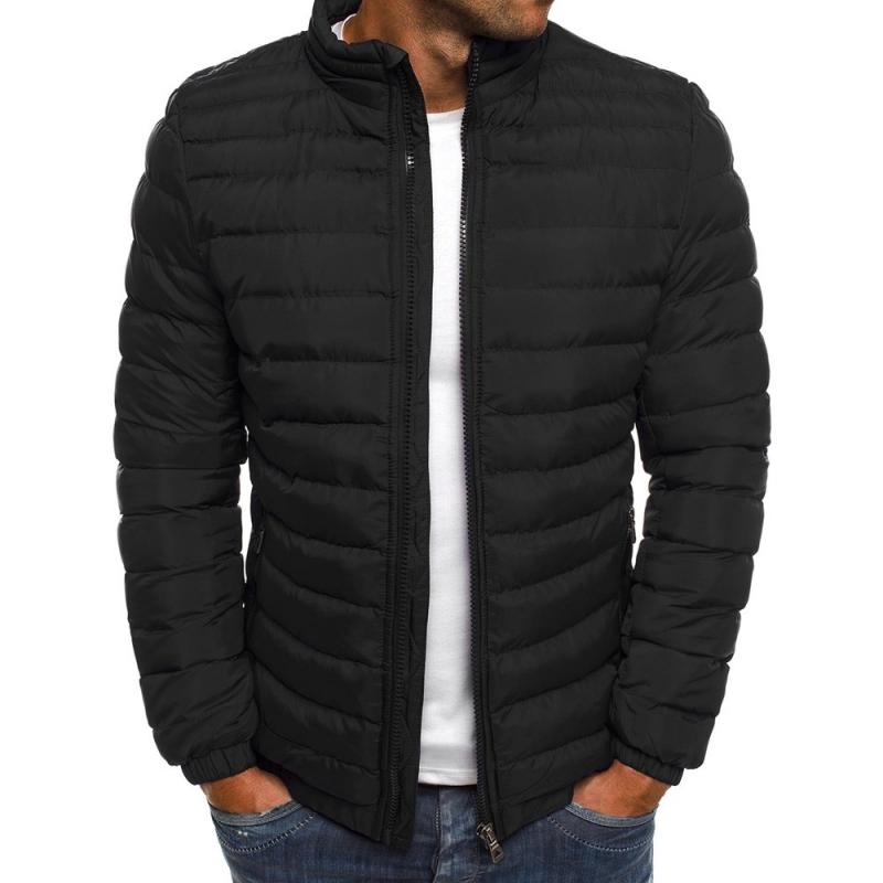 Uformelt standkrage for menn, langermet polstret varm slim fit-jakke 96439922M