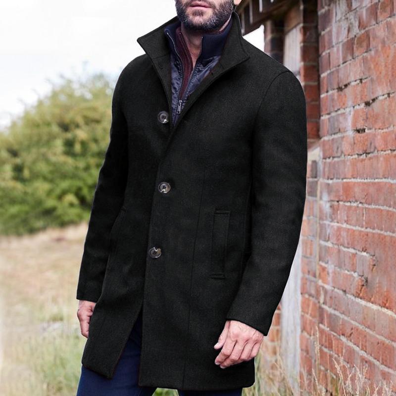 Cappotto monopetto con collo alto da uomo 63921145Z