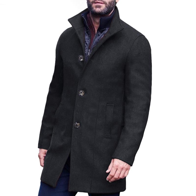 Cappotto monopetto con collo alto da uomo 63921145Z