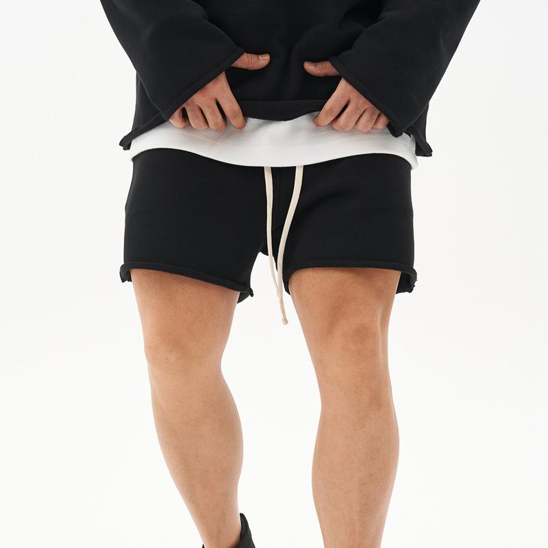 Washed Raw Edge Loose Fit Shorts for menn 29368385Z