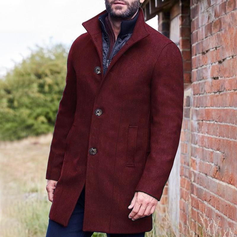 Cappotto monopetto con collo alto da uomo 63921145Z