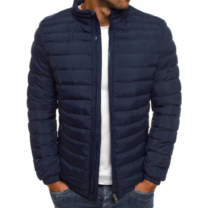 Uformelt standkrage for menn, langermet polstret varm slim fit-jakke 96439922M