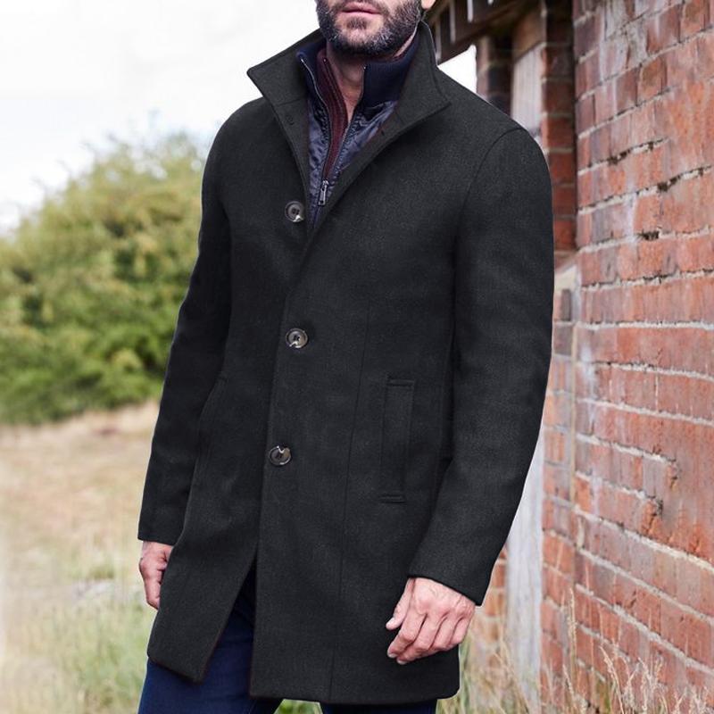 Cappotto monopetto con collo alto da uomo 63921145Z