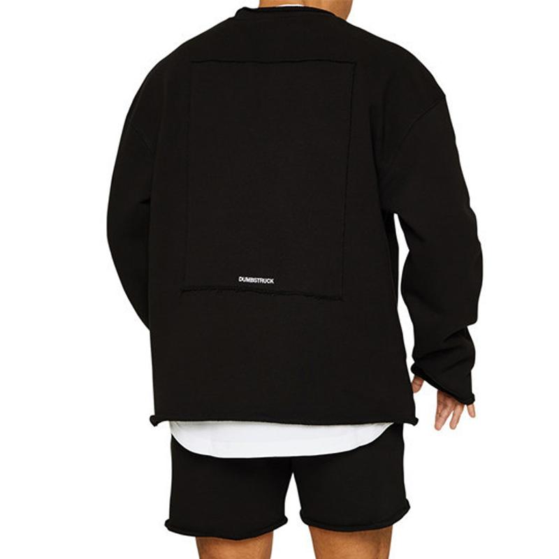 Conjunto de sudadera y pantalones cortos sueltos de color liso a la moda para hombre 47733694Z