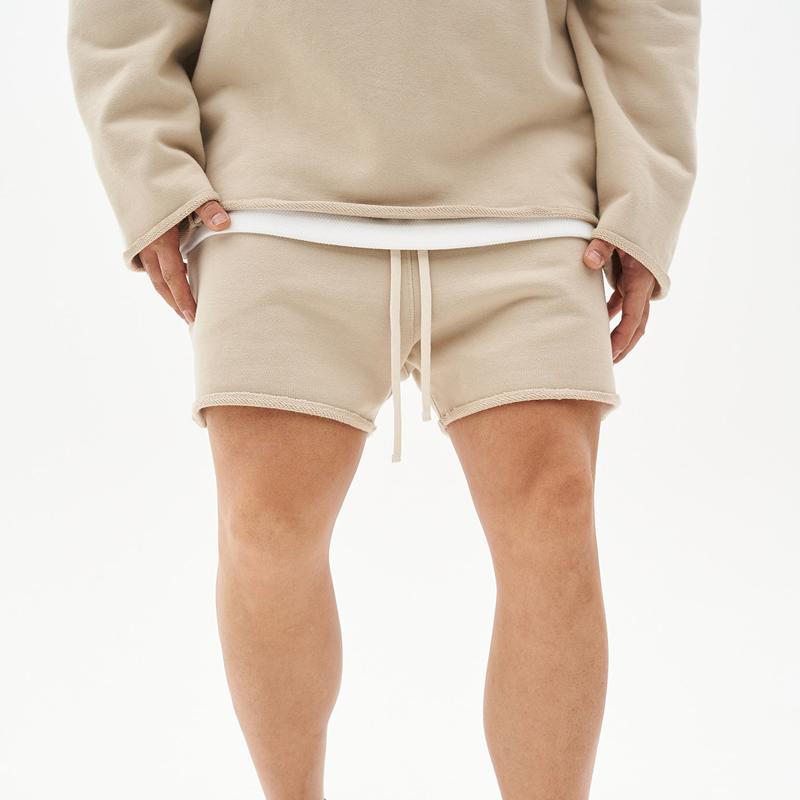 Washed Raw Edge Loose Fit Shorts for menn 29368385Z