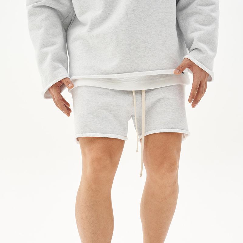 Washed Raw Edge Loose Fit Shorts for menn 29368385Z
