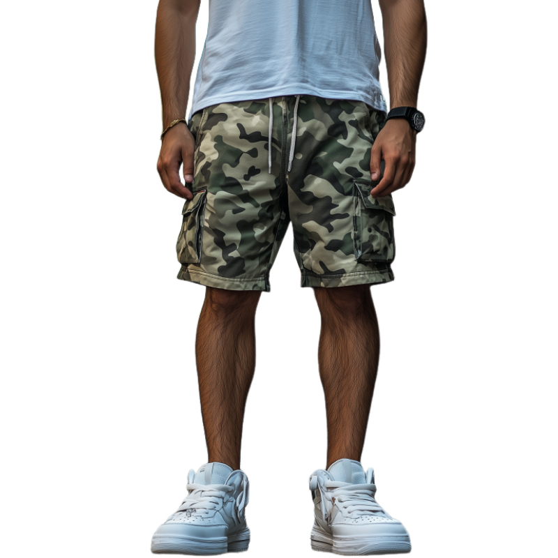 Men's Casual Knee-length Camouflage Cargo Shorts 68164965K