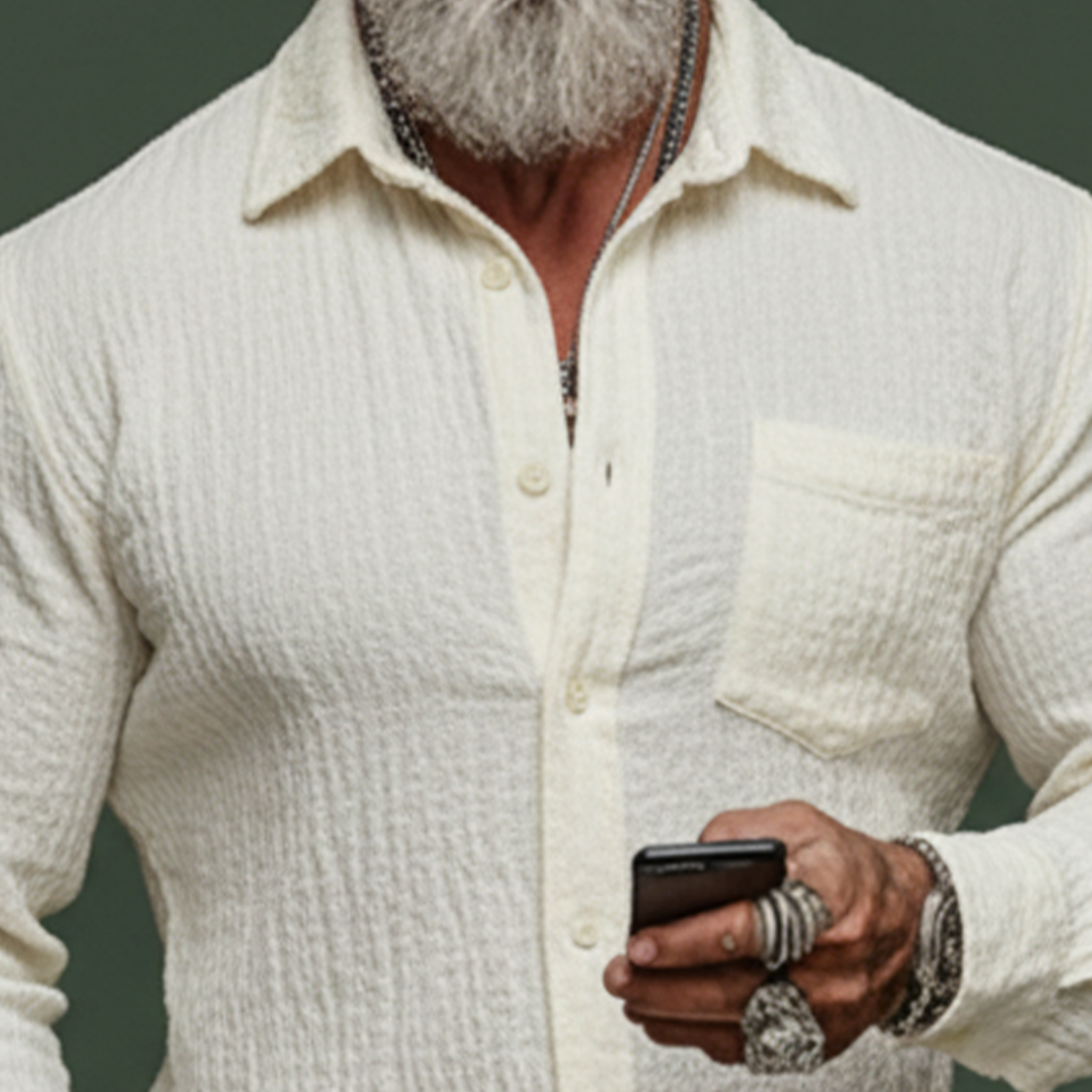 Men's Classic Casual Pleated Cotton Blend Long-Sleeve Shirt MTA1708K9K