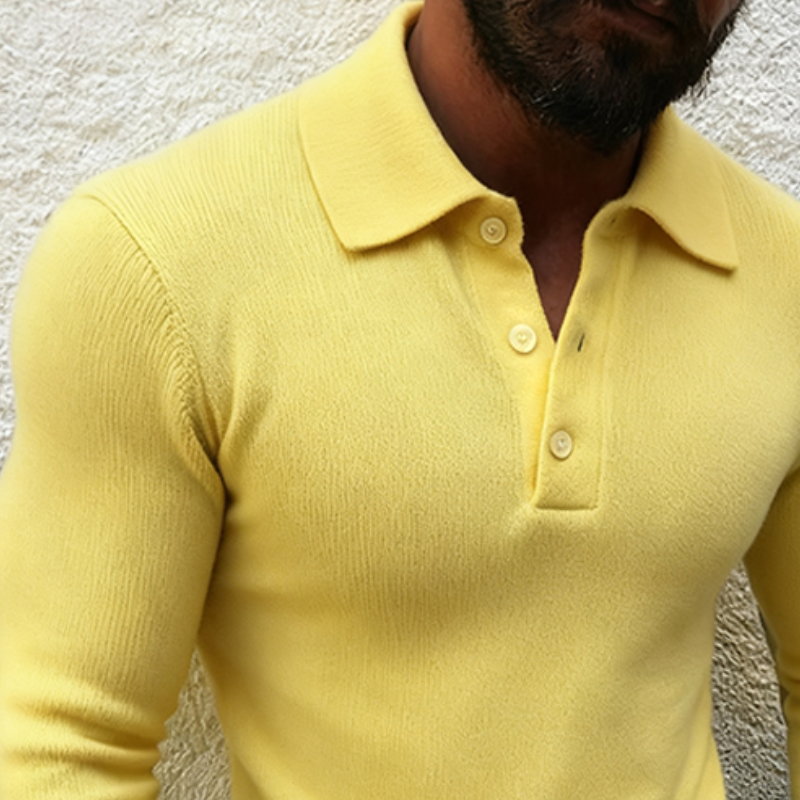 Men's Retro Casual Knitted Polo Sweater MTA1183K6TO