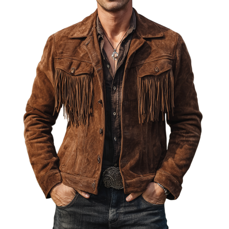Men's Vintage Faux Suede Tassel  Jacket MTA0156H5X