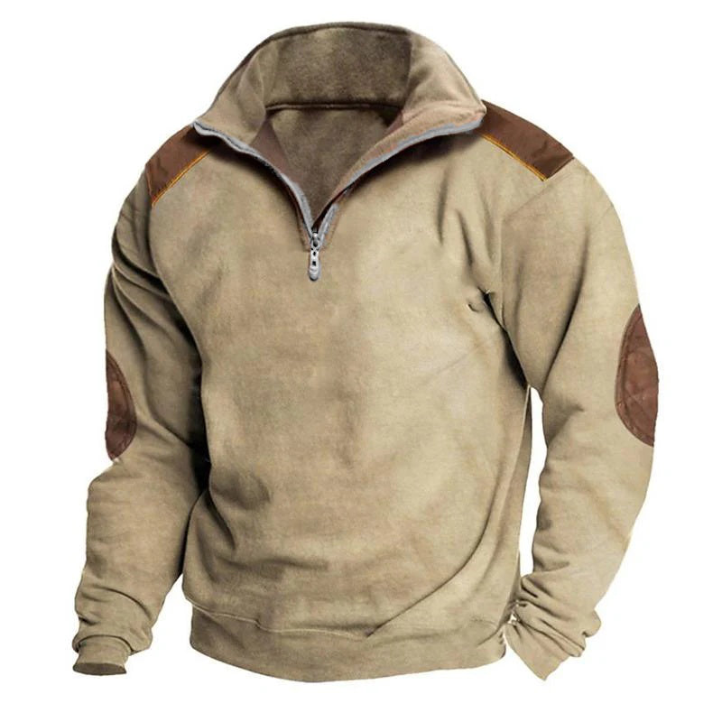 Sudadera con cuello alto y cremallera con bloques de color vintage para hombre 88227394Y