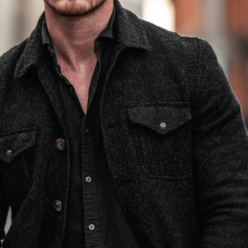 Men's Blended Fabric Single-breasted Jacket MTA0717H2X