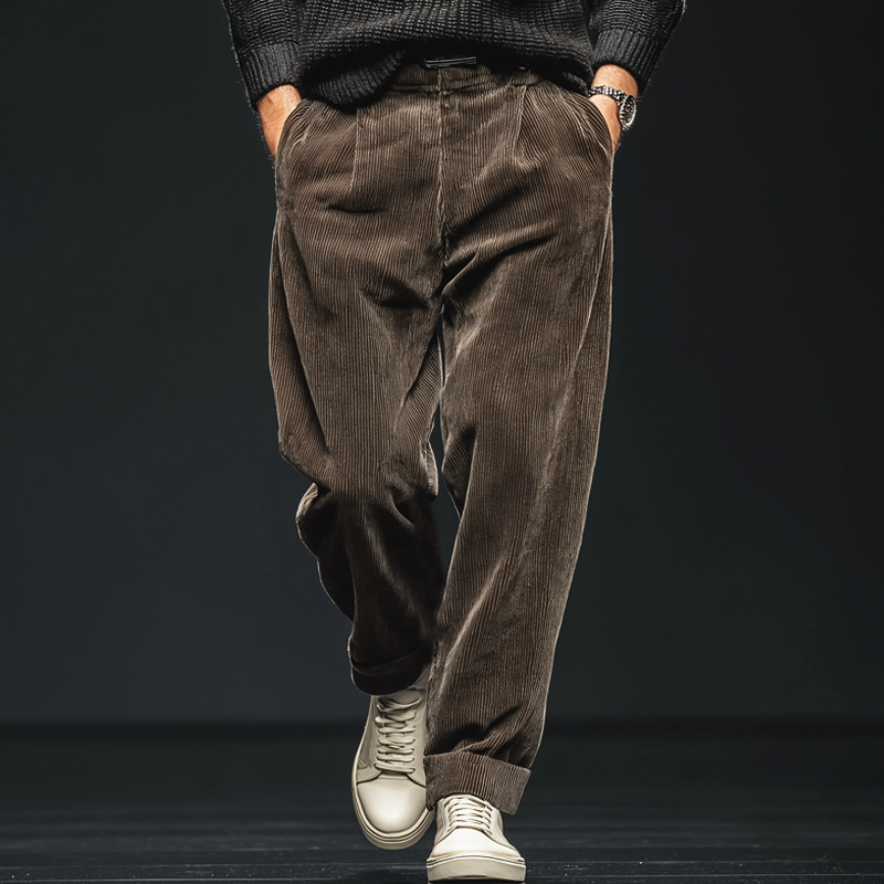 Men's Classic Coffee Corduroy Casual Pants MTA2456J4U