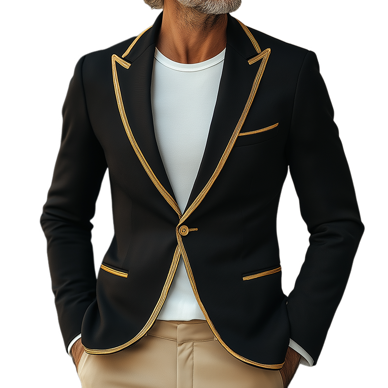 Men's Retro Casual Simple Colorblock Blazer MTA2594G3TO