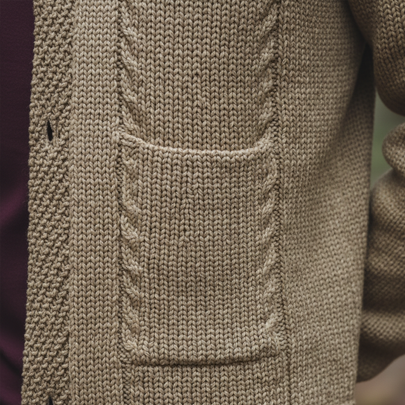 Men's Winter Retro Textured Cotton Yarn Knit Button Cardigan MTA2135K8P