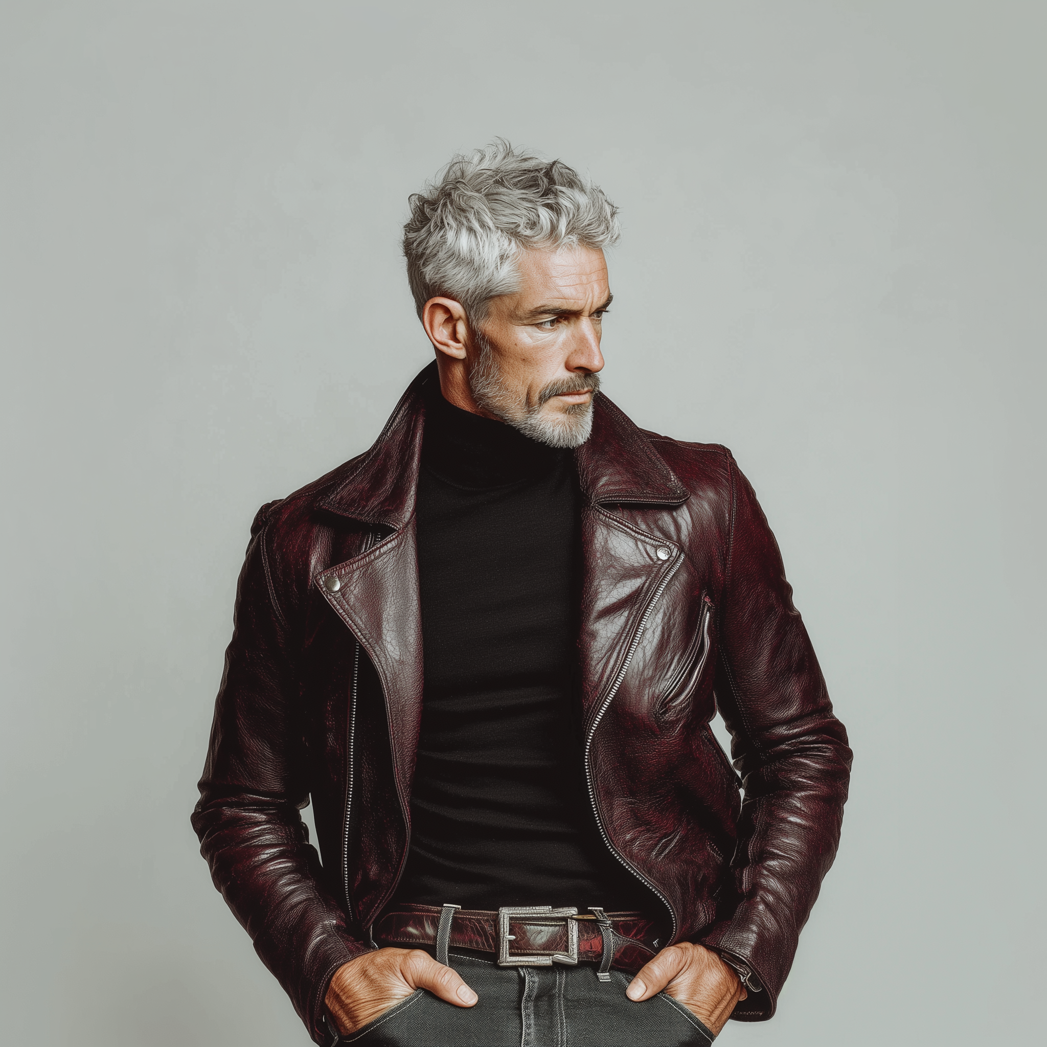 Men's Winter Fashion Distressed PU Jacket (with Lining) MTA2229I9P