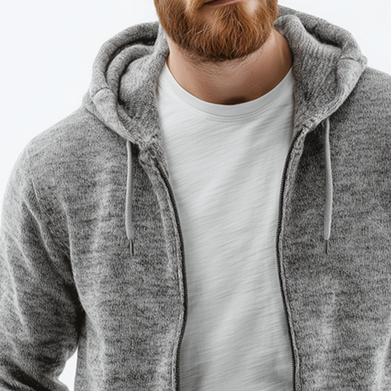 Men's Retro Casual Knitted Hooded Zip-Up Cardigan Jacket MTA2401K4TO