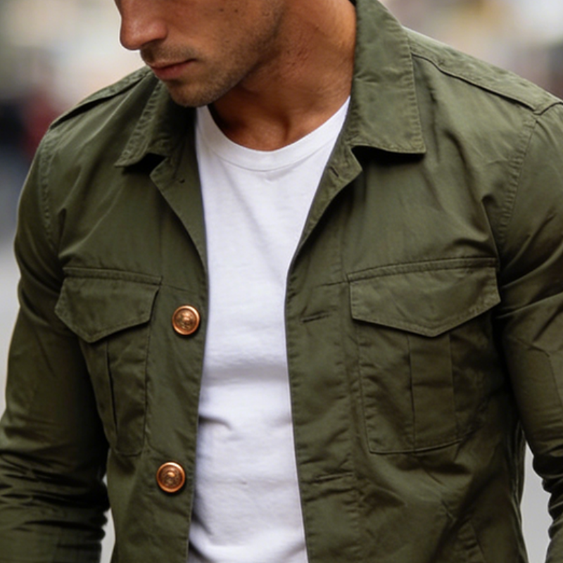 Men's Retro Casual Cotton Lapel Work Jacket MTA2481L0TO