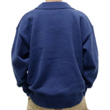 Men's Casual Smiley Print Polo Collar Long Sleeve Pullover Sweater 35496267M