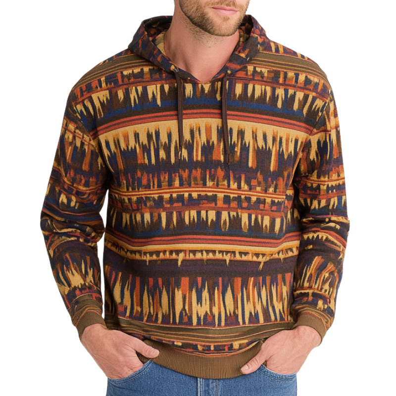 Men's Retro Casual Digital Print Hoodie 79468424F