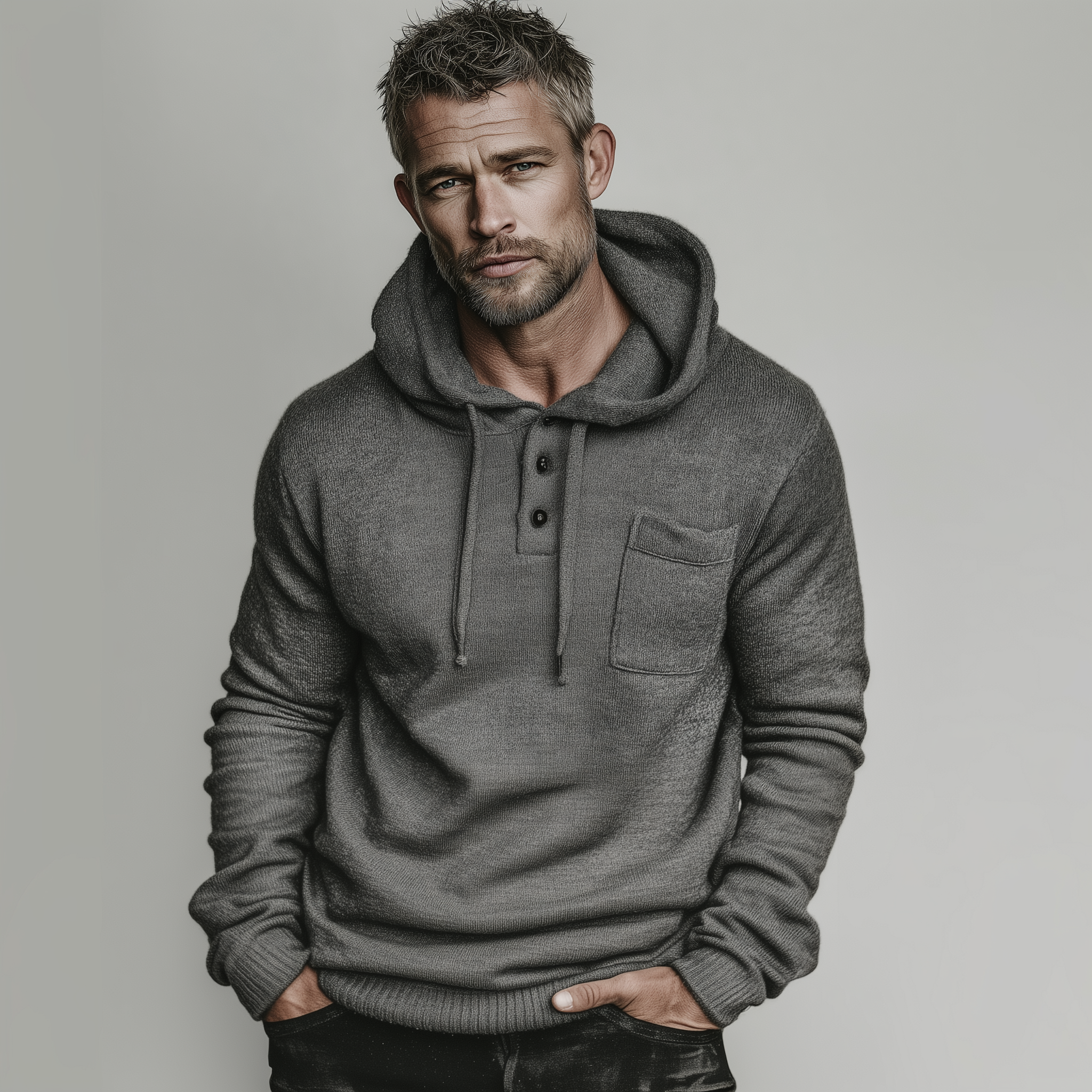 Men's Classic Casual Tough Style Hooded Sweater MTA1660J6K