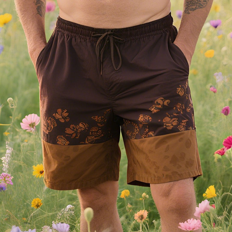Men's Retro Western Cowboy Style Classic Ranch Print Shorts MTA1366E0TO