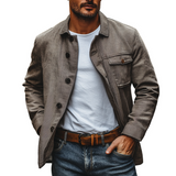 Men's Casual Cotton Lapel Loose Breathable Workwear Jacket 27804910M