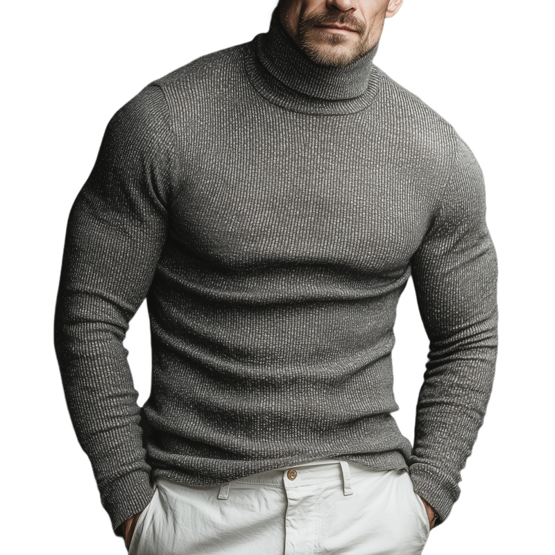 Men's Basic Business Slim Fit Stretch Knit Turtleneck Sweater MTA2974J3U