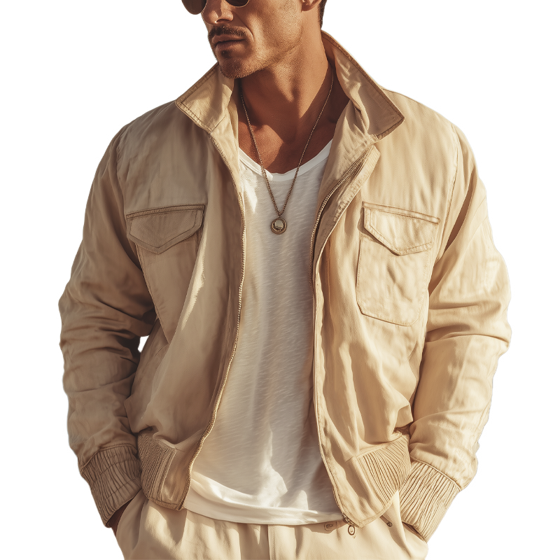 Men's Spring And Autumn Classic Waterproof Bomber Jacket MTA0631H8U