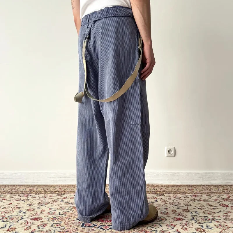 Men's Striped Loose Straight Cargo Pants MTA0724E9Z (Without Belt)
