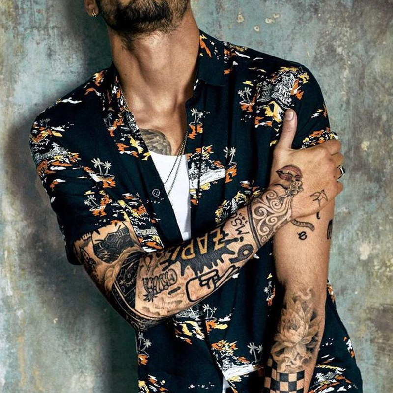 Men's Resort Print Short Sleeve Shirt MTA0852G0X