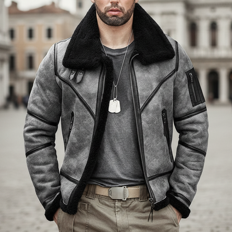 Men's Classic Warm Fleece-lined Zip-up Jacket MTA2532I7U