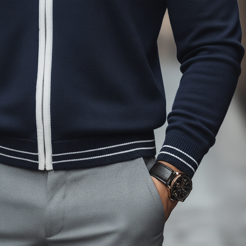 Men's Winter Vintage Cotton Knit Zip-up Cardigan MTA1068L8P