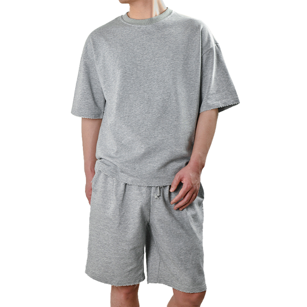 Men's Fashion Loose Short Sleeve T-shirt and Shorts Set 02514856Z