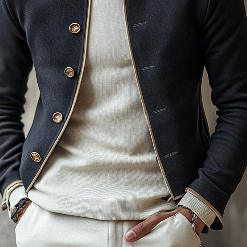 Men's Casual Stand Collar Single-breasted Jacket MTA3105G6X