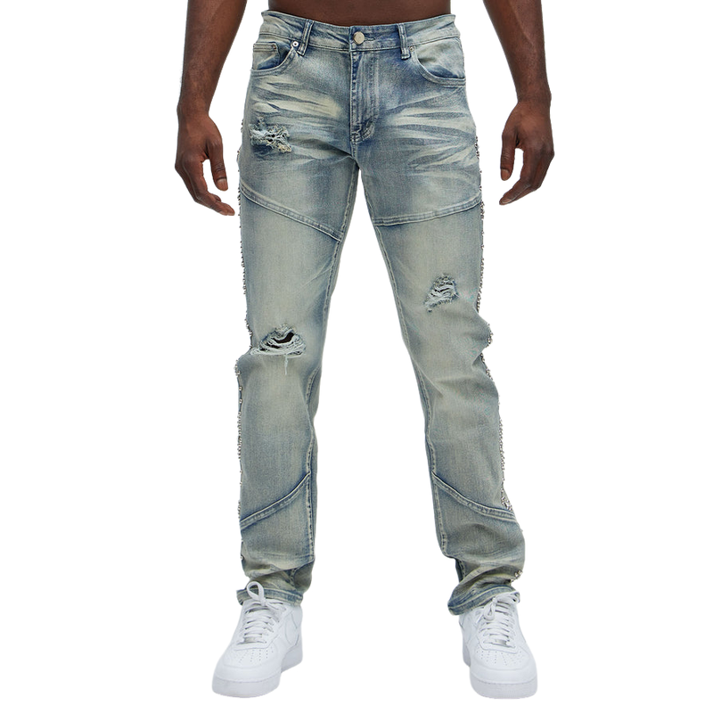 Vintage Fashion Ripped Washed Jeans for menn 60803162F